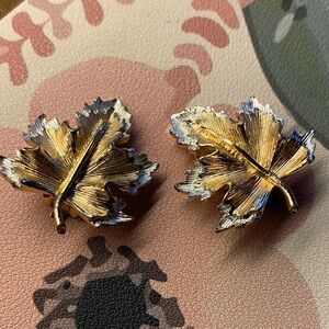 Sarah Coventry Gold and Silver Leaf Clip Ons